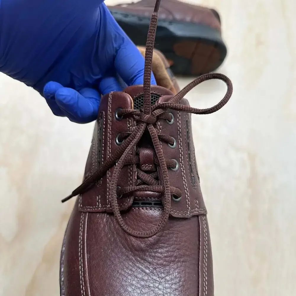 Clarks Unstructured Un.Bend Brown Leather Lace-Up Oxford Shoes size 11.5